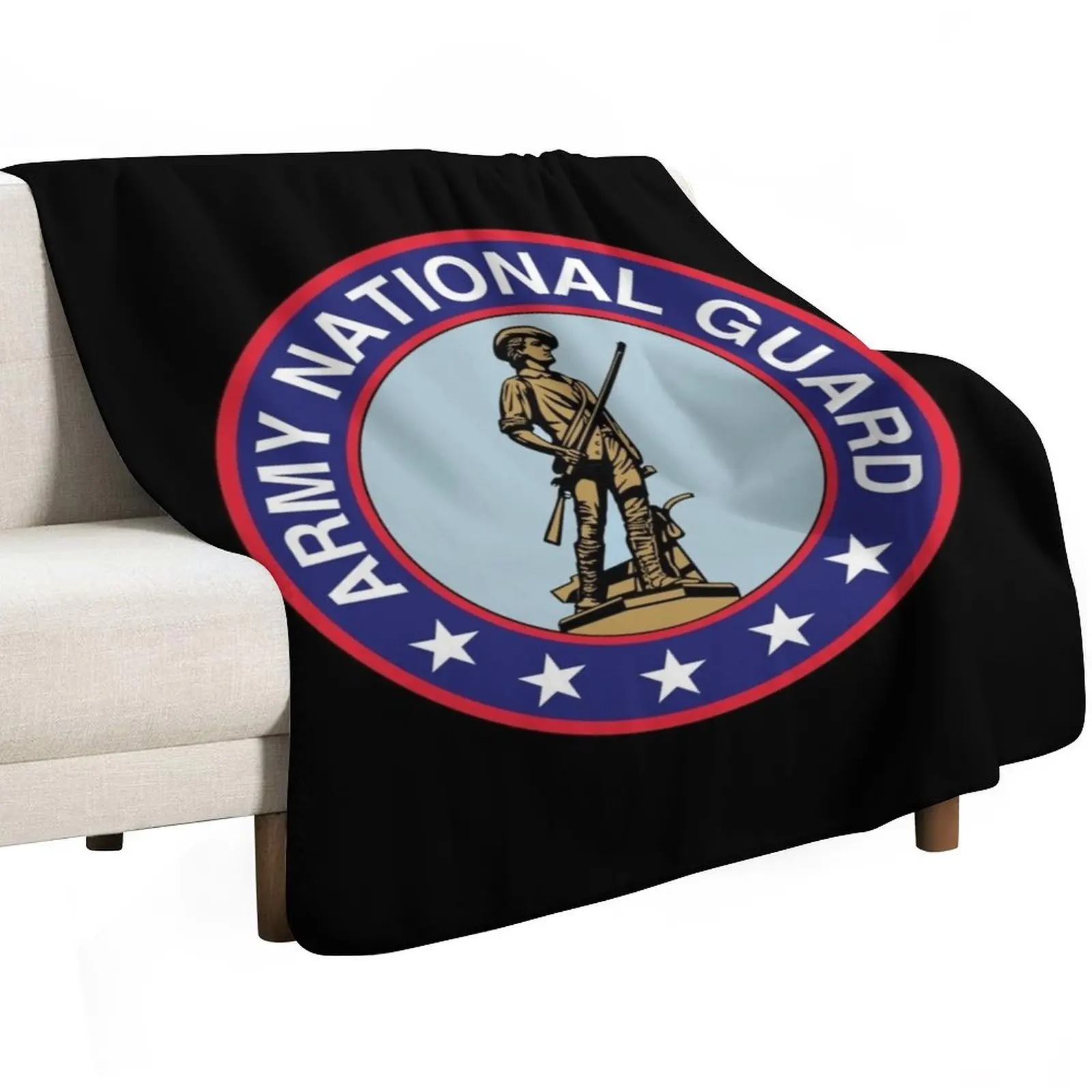 

Army National Guard seal Throw Blanket Decorative Beds Travel Large Stuffeds Blankets