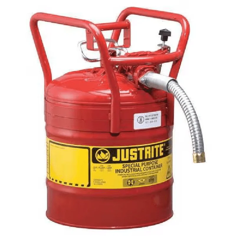 

Safety Can, Steel, 5 gal, Red, 11 3/4 in Dia., Flammables