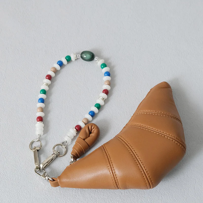 New Woman Bag Accessory Green White Candy Acrylic Resin Bead Part Handcrafted Wristband Cute Phone Strap Women Bag Handle Chain