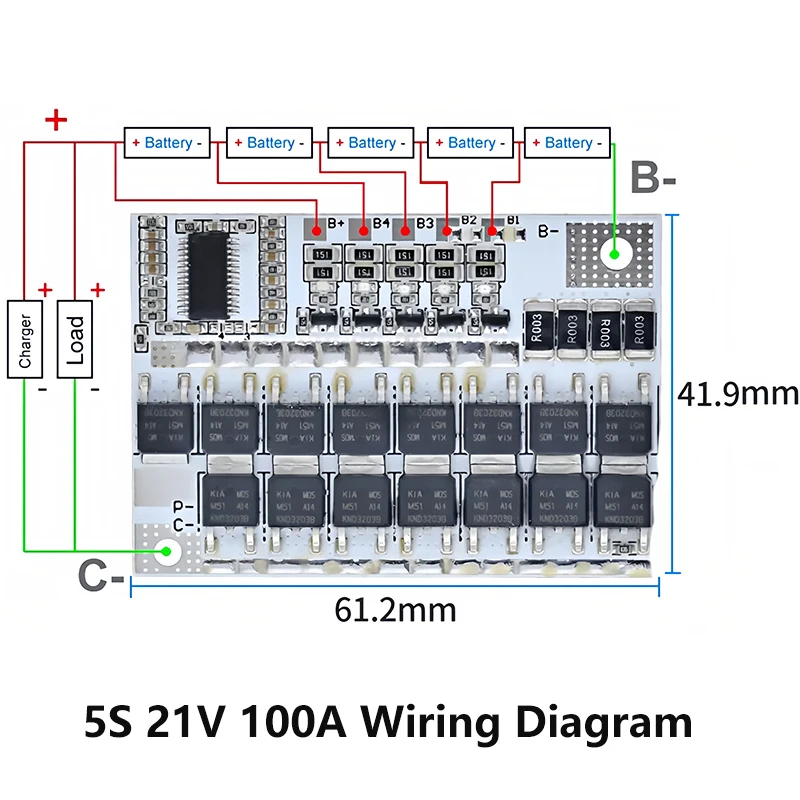 3s/4s/5s Bms 12v 16,8v 21v 3,7v 100a Li-Ion Lmo Ternäre Lithium Batterie Schutz Platine Li-polymer Balance Laden
