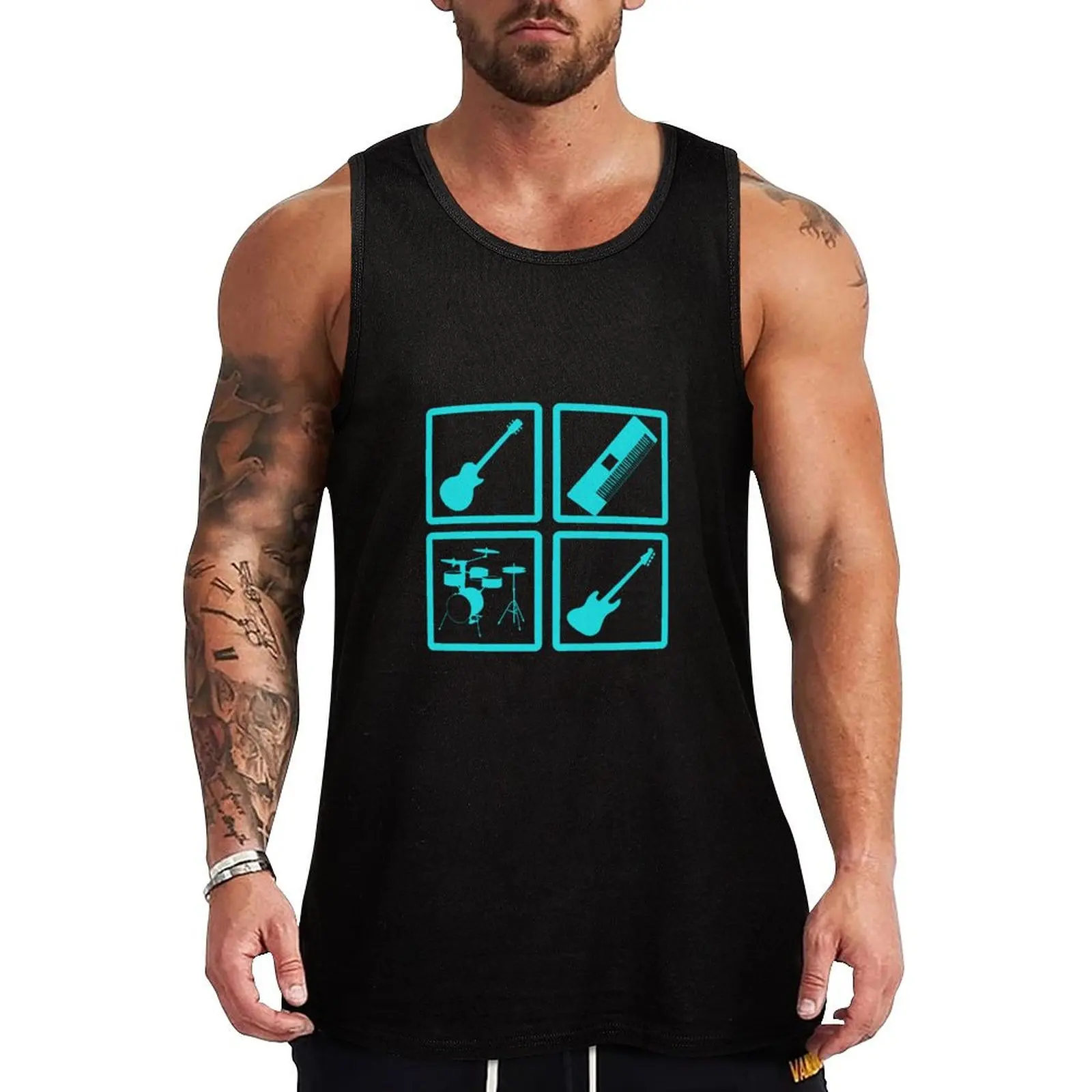 K on - subtle Tank Top men clothing sleeveless t-shirts for Men's gym Men's cotton t-shirt