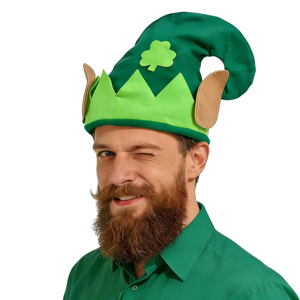 

Saint Patrick's Day Hat Cosplay Irish Festival Three Leaf Clover Green Elf Headpiece Cap Carnival Party Costume Props