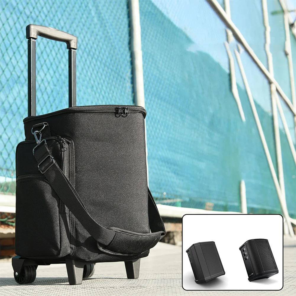 

Rolling Speaker Bag with Wheels Travel Bag with Retractable Handle Multi-pocket for Bose S1 Pro / S1 Pro+ BT Speaker Accessories