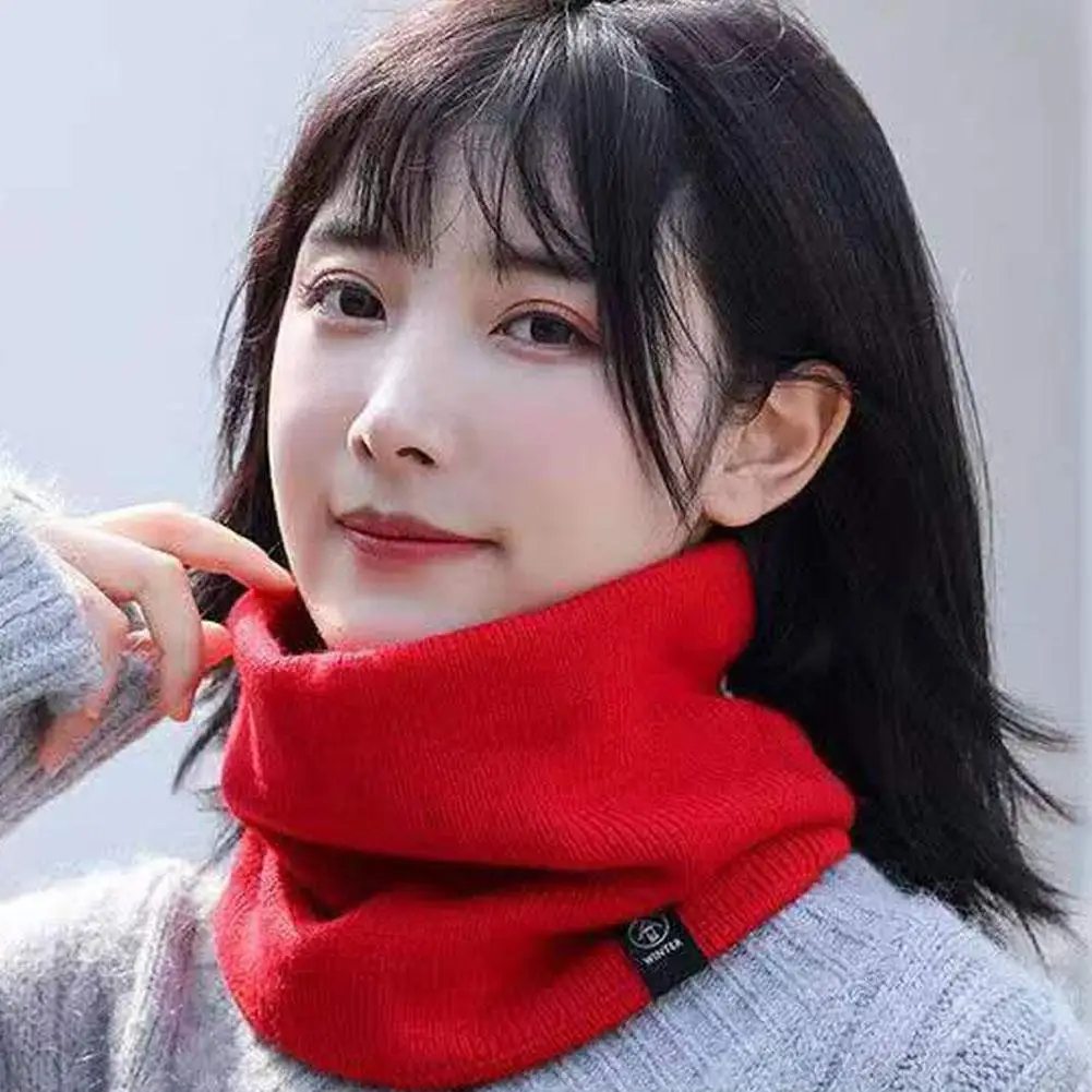 الصلبة الشتاء أفخم الخمار الصوفية الحياكة للنساء الصوف الدائري باندانا وشاح الرقبة أدفأ برتقالي سميكة الكشمير عقال قناع للتزلج
