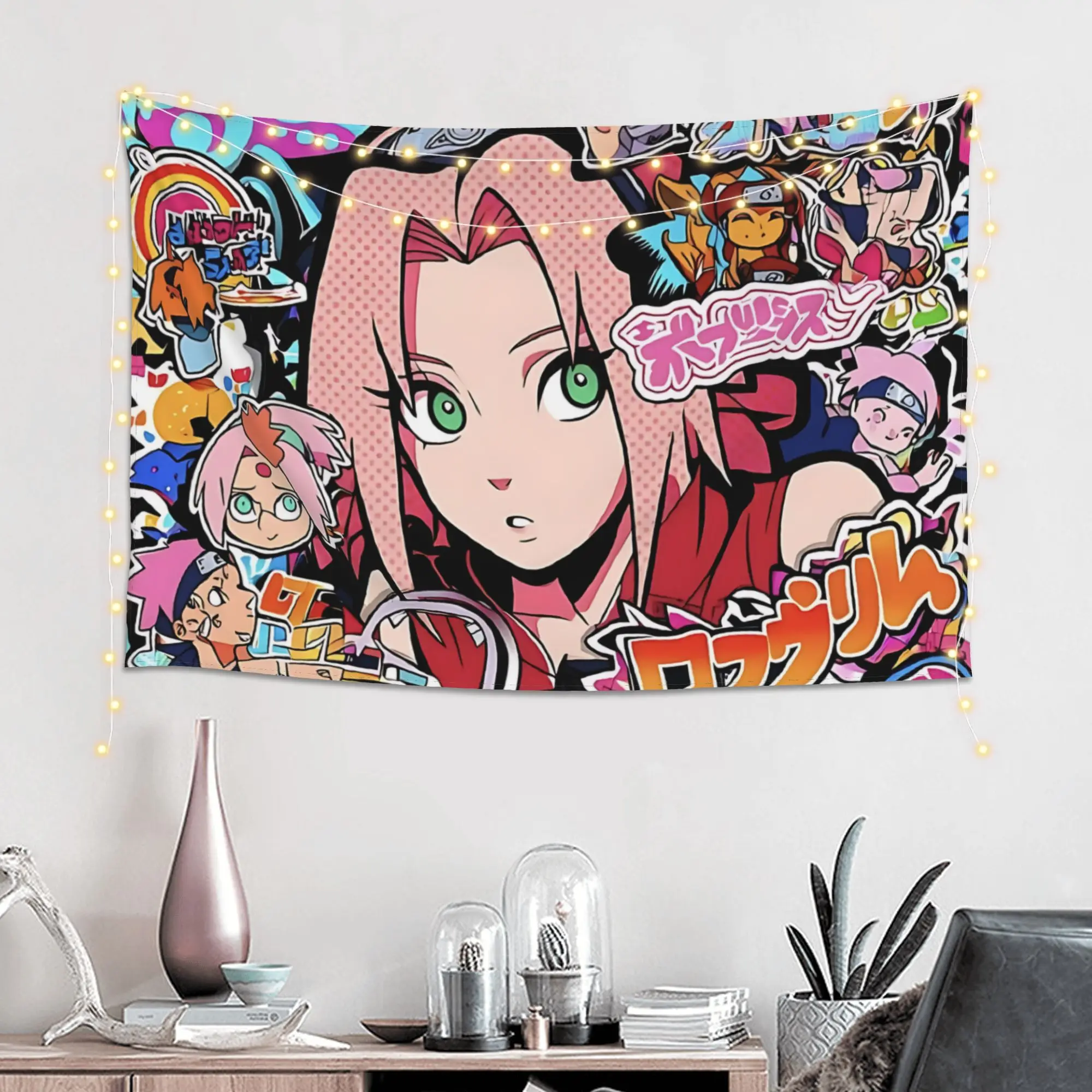 Customized Anime Narutos Theme Cutecore Tapestry  Wall Hanging Blanket Tapestry Home Decor Items Wall Decorations