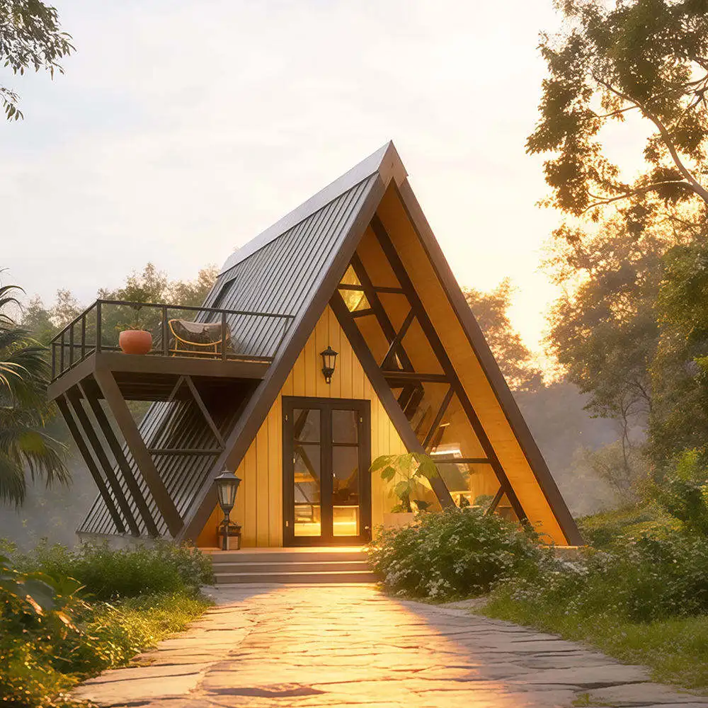 Triangular House Container House Prefab Wooden House Prefabricated Tiny Home Garden Back Yard Vacation Room Garden Rooms