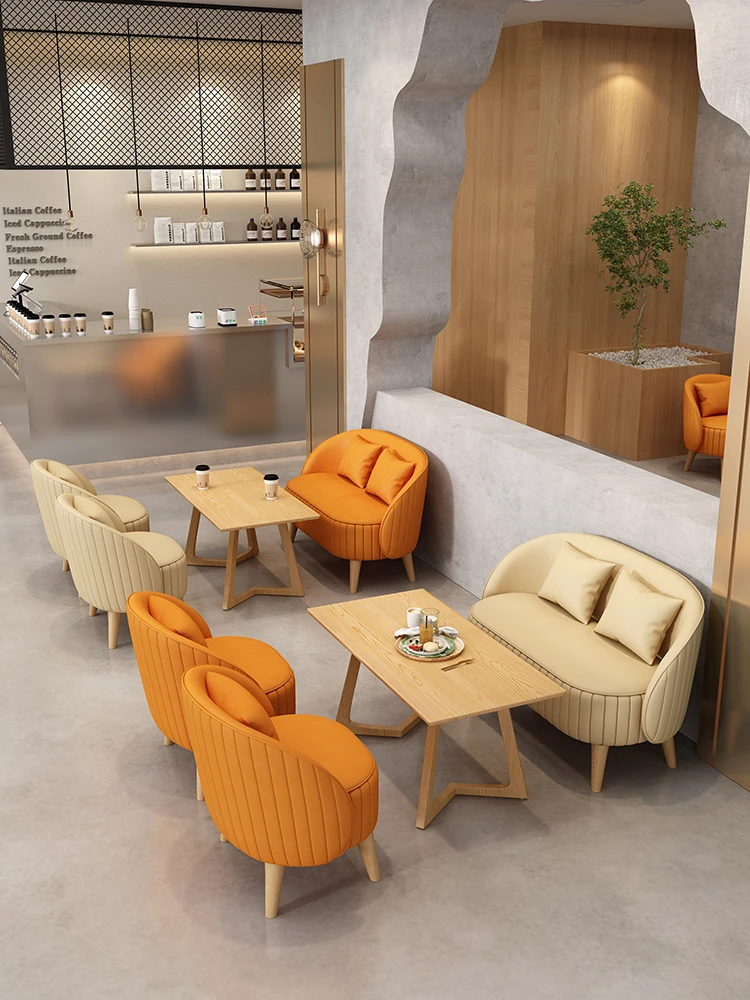 Coffee shop dessert milk tea shop casual sofa lounge area Book bar Clothing shop cold drinks reception sofa table and chair