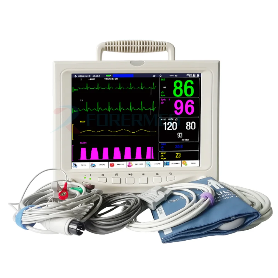 Monitor de Pacientes Multiparamétrico para Hospitales y UCI con Certificación CE, Precio de Monitor de Signos Vitales, Monitorización Remota de Signos Vitales