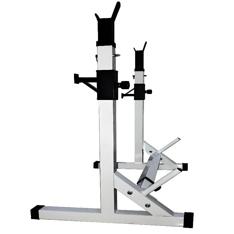 Living Room Adjustable Steel Squat Rack Bench Press Barbell Weightlifting Rack for Daily Bodybuilding Training