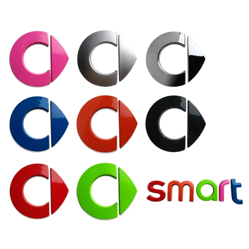 금속 자동차 후면 전면 후드 엠블럼 스티커, 스마트 Forspeed Forjeremy Escooter Roadster Prix Fortwo Forfour 자동차 장식, 2 개
