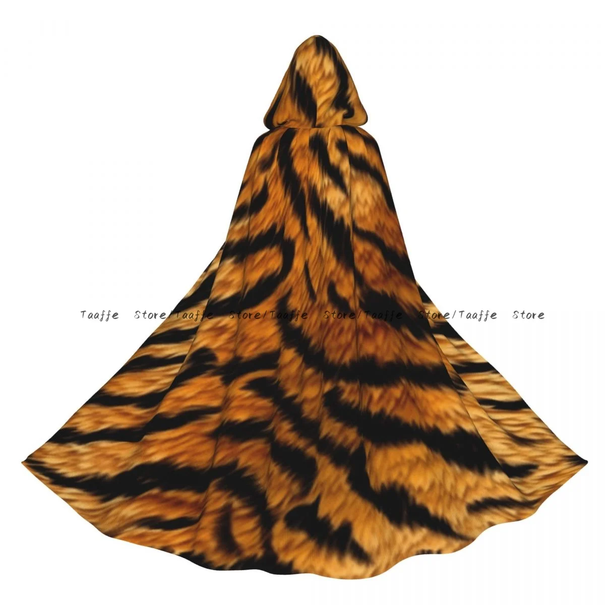 

Взрослый плащ с текстурой тигра, накидка с капюшоном, средневековый костюм ведьмы, Викки, костюм вампира на Хэллоуин, платье, пальто