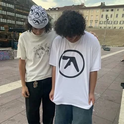 T-Shirt da uomo Aphex Twin Shirt 100% cotone stampa oversize Y2k Streetwear Tees magliette a maniche corte abbigliamento estetico moda coreana