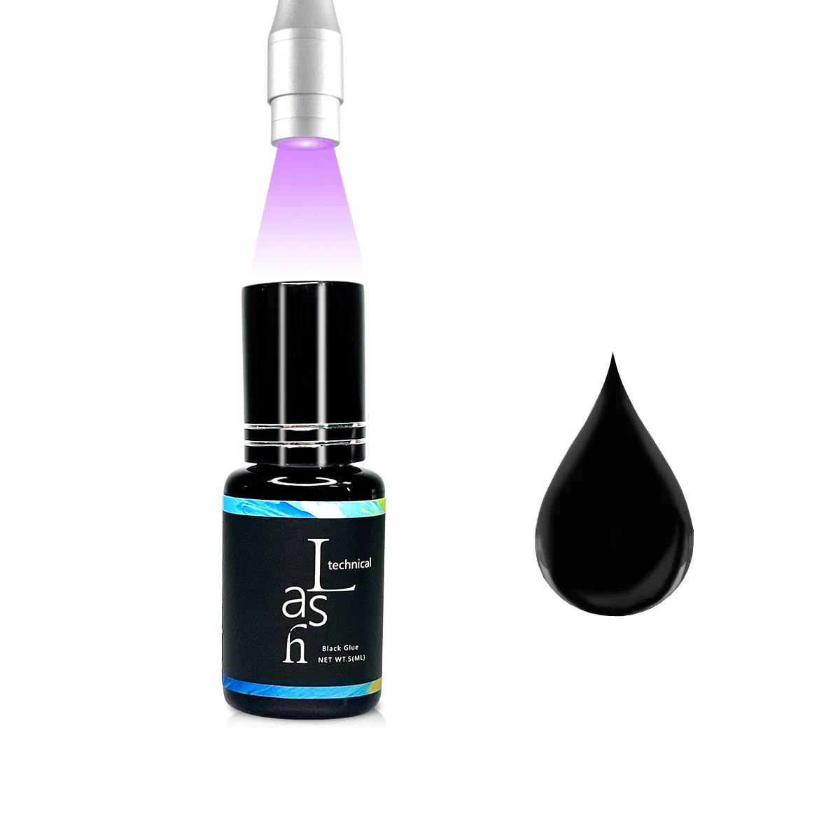 Black UV/LED Light Curing Eyelash Glue, Professional Adhesive for False Eyelash Planting, Reliable Long‑Lasting Adhesion Tool