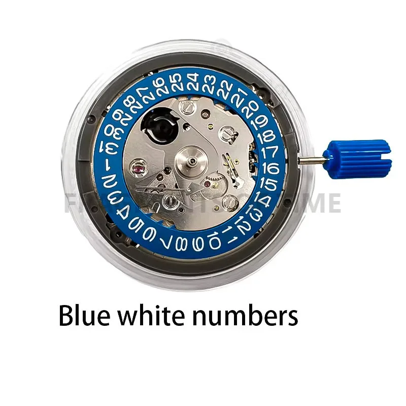 Blue White Numbers NH35 Automatic Mechanical Movement High Precision 24 Jewels Watch Replacement NH35A Date 3:00 ﻿