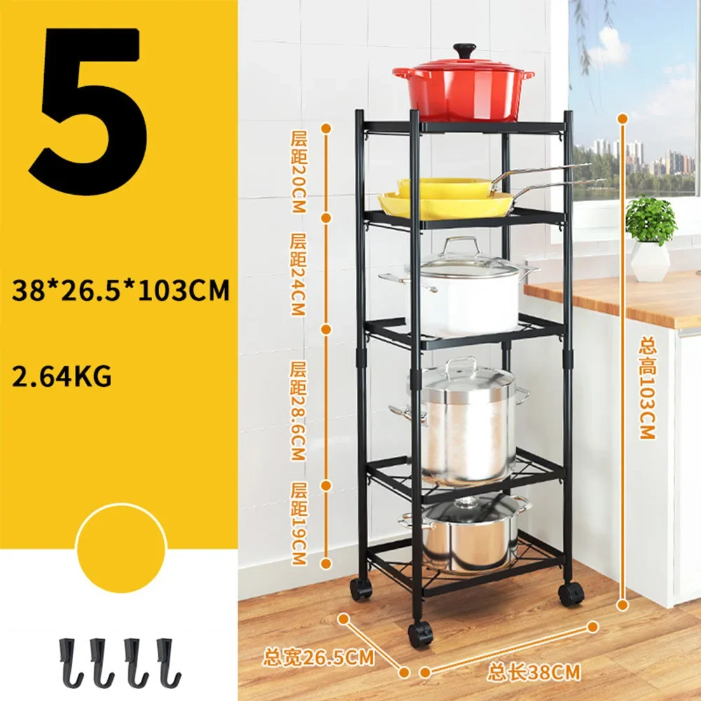 

4/5 Tier Kitchen storage pot rack,Cookware Stand Storage Organizer , Corner Shelf Lid Organizer Standing Storage Cabinet Pantry