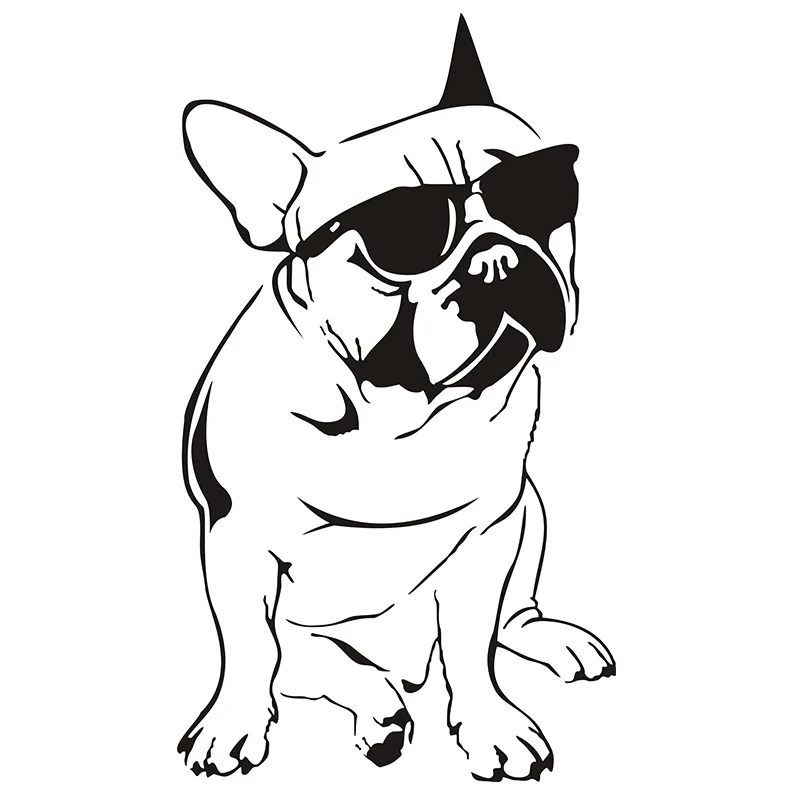 

French Bulldog Sunglasses Dogs Wall Stickers Decal DIY Home Decoration Wall Mural Removable Bedroom Sticker 3 Sizes