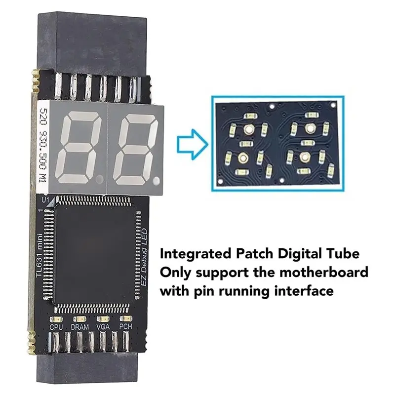 M51K-PC Motherboard Diagnostic Tester PCI-E LPC Debug Card LED Indicator Computer Repair Tool