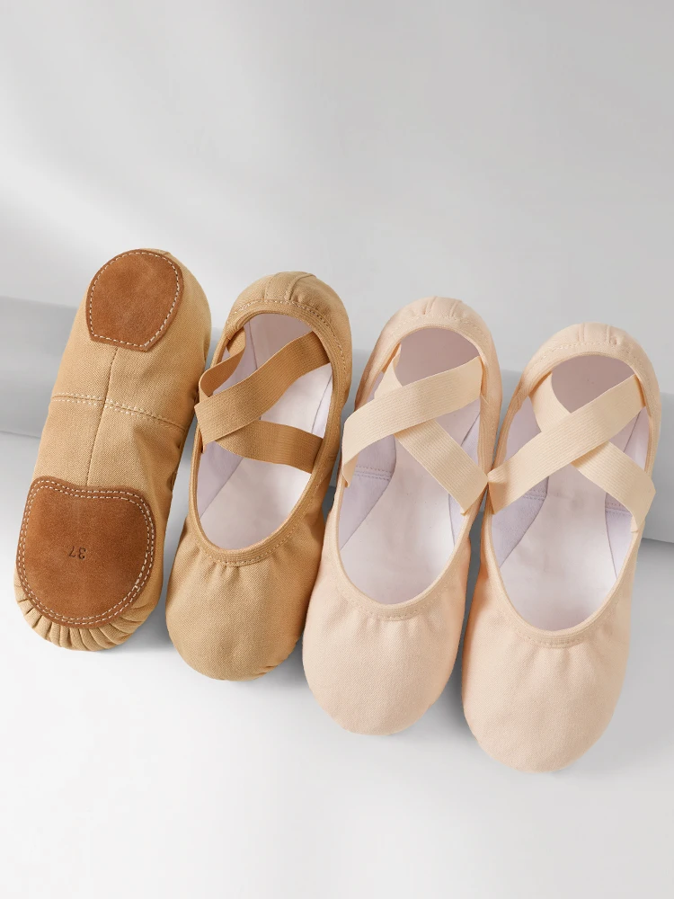 Women Ballet Shoes Stretch Professional Ballet Dance Slippers Kids Girls Split Sole Dance Shoes Soft Soled Shoes