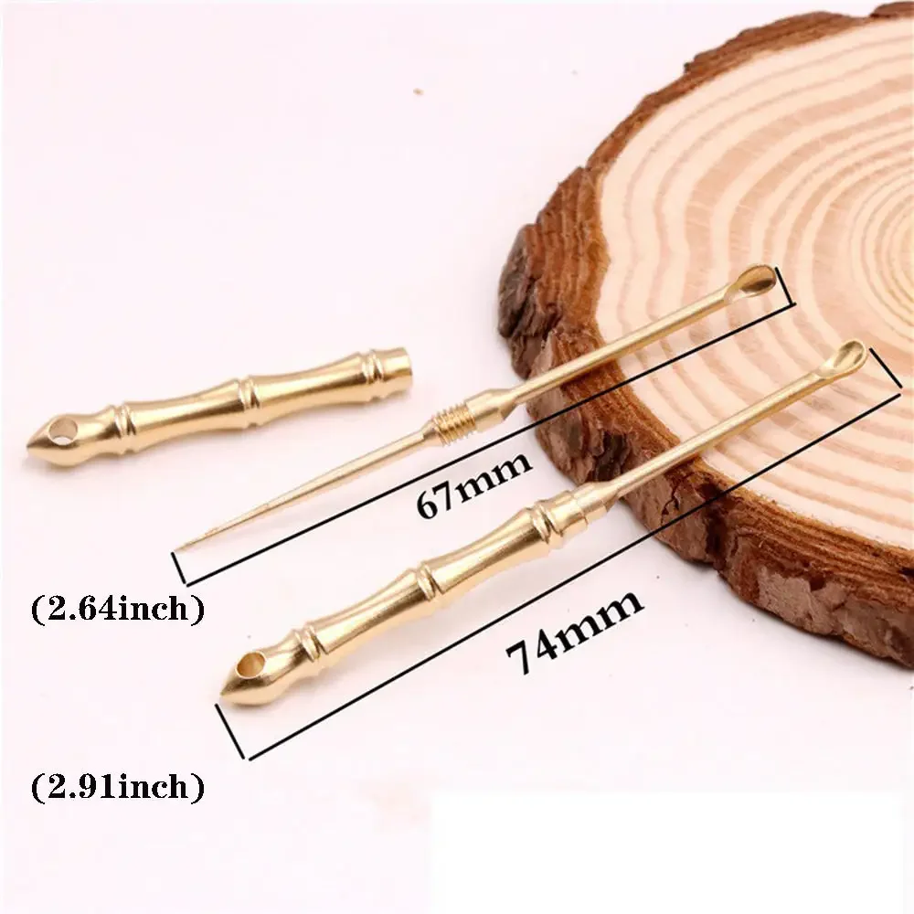 EDC Portable Multifunctional Brass Ear Spoon Toothpick Keychain Combination Pure Stronger Than Dental Floss Tool