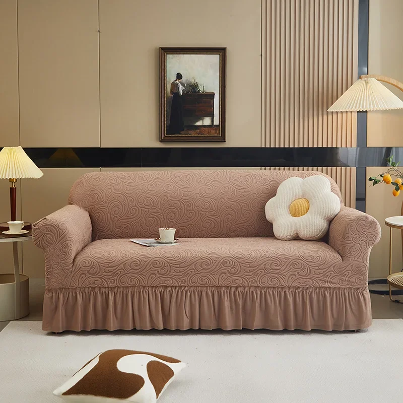 Elastic Sofa Cover for Living Room Home Jacquard Stretch Slipcovers Corner Couch Covers 1/2/3/4 Seater L Shape Free Shopping