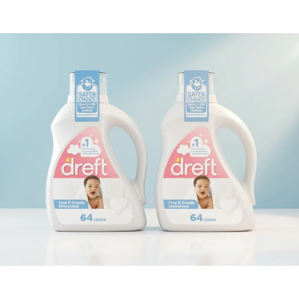 

Gentle Unscented Baby Laundry Detergent 92 fl oz Hypoallergenic for Sensitive Skin Family Use