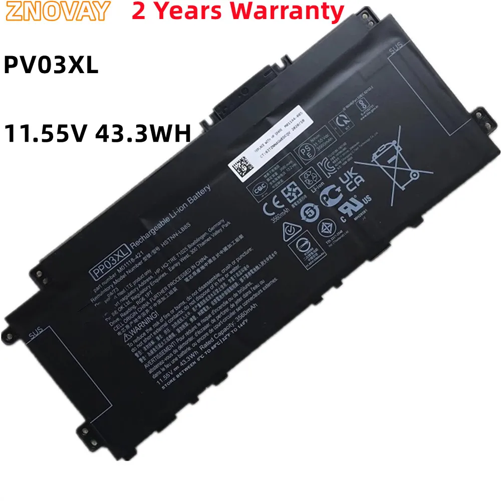 

ZNOVAY PP03XL PV03XL Battery For HP Pavilion X360 14-DW0001NH,DV0655NG,13-BB0020NQ,M01144-005,M01118,HSTNN-LB8S,DB9X,TPN-Q244