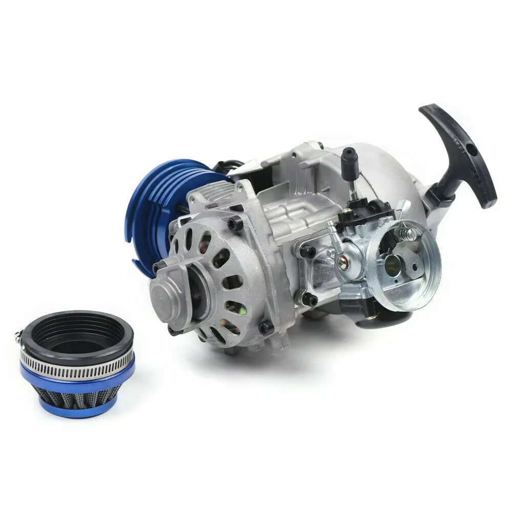 Motor completo de corrida de 2 tempos, 49cc, cilindro único, 1.8kw, para bolso, dirt, quad, atv, mini pit bike