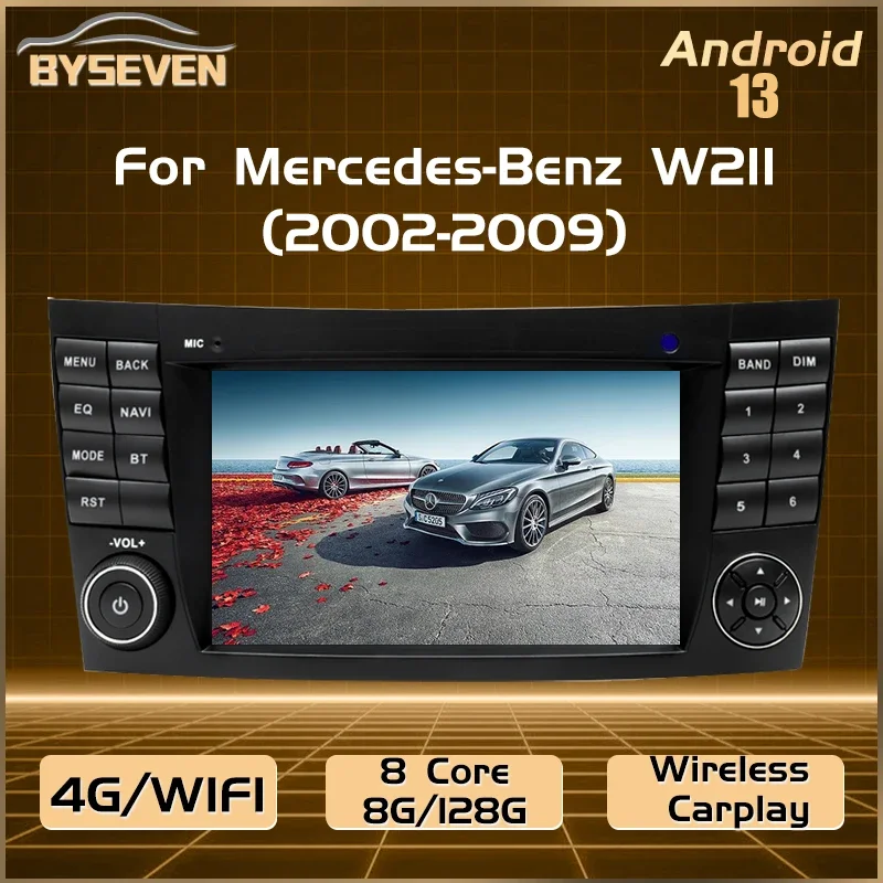 Wireless Carplay 4G SIM Android 13 For Mercedes Benz E Class W211 E200 W219 W463 W209 Car Multimedia Player GPS Navigatio3