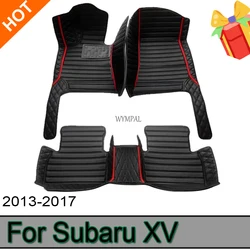 Car Mats For Subaru XV Crosstrek GP 2013~2017 Leather Floor Mat Carpets Rugs Protective Pad Interior Parts Car Accessories 2014