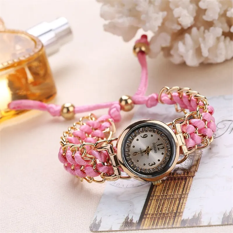 2023 Fashion Women Watches Knitting Rope Chain Winding Analog Quartz Wrist Watch Simple Ladies Casual Clock Relogio Feminino