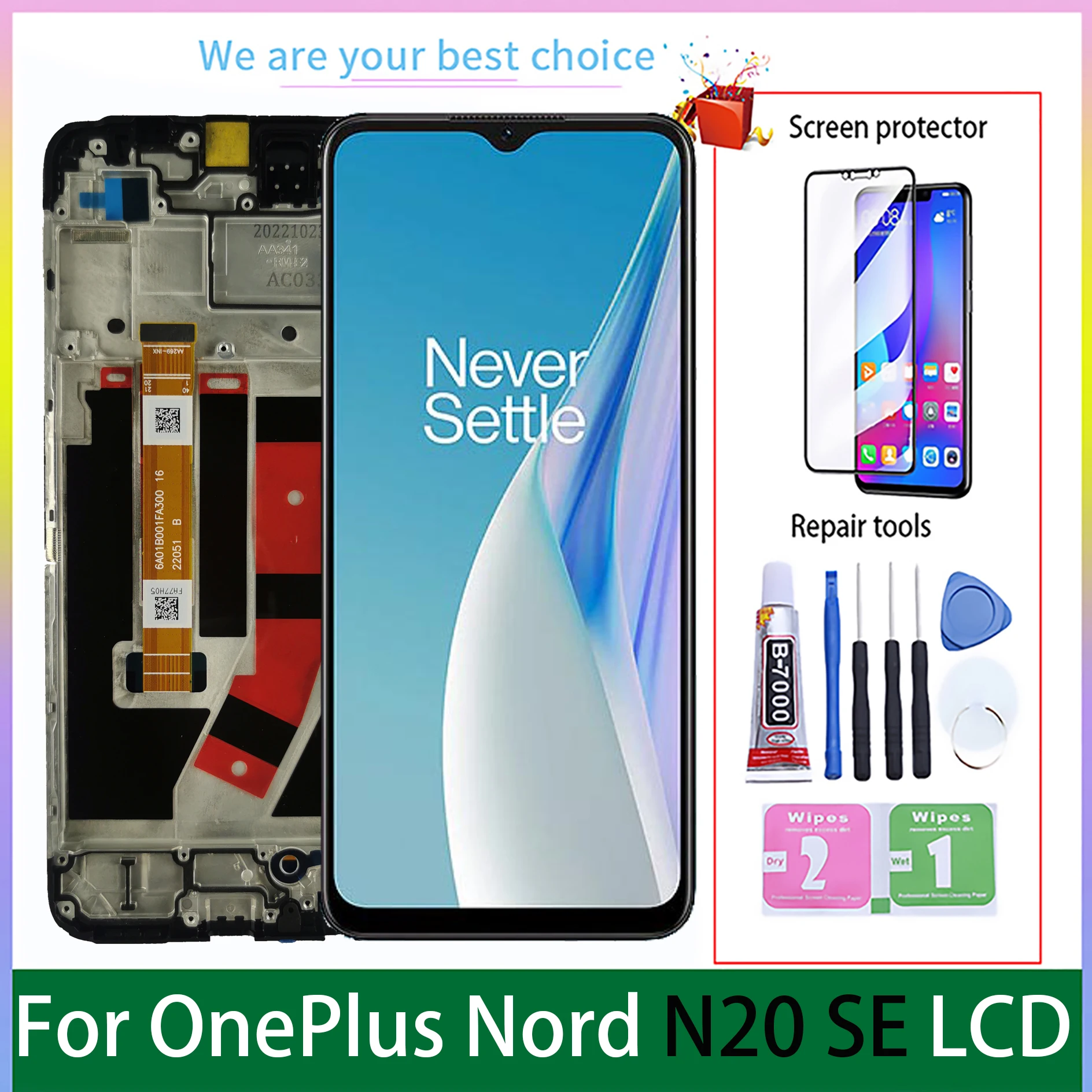 Оригинальный ЖК-дисплей с рамкой для OnePlus Nord N20 SE, сенсорная панель, дигитайзер, запасные части CPH2469