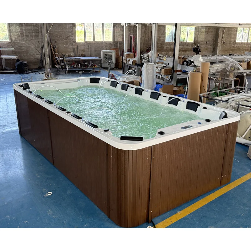 #Acrylic outdoor bathtub, massage surfing heated integral swimming pool, large pool villa SPA soaking pool bathtub