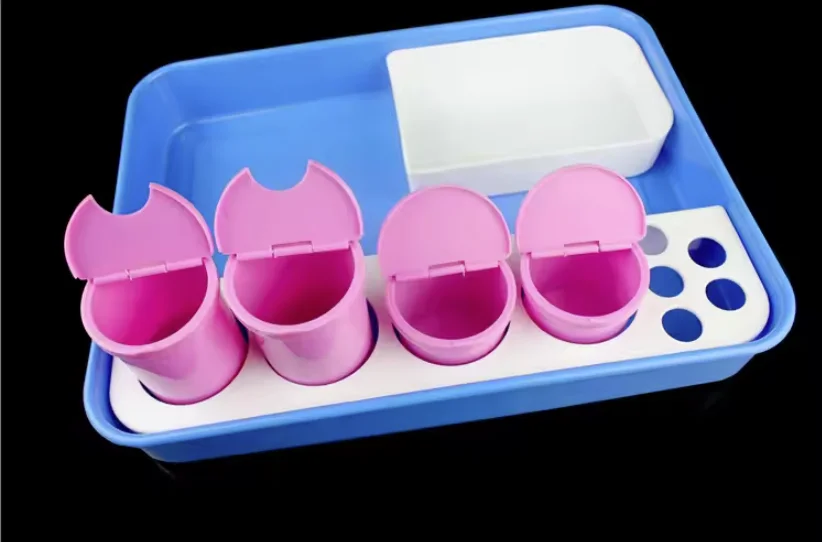 ABS Nursing Change Drug Tray,Medical Dressing Tray,Plastic Sterilizer Container With Bottle Holes for Clinic Tattoo Eyebrow Li