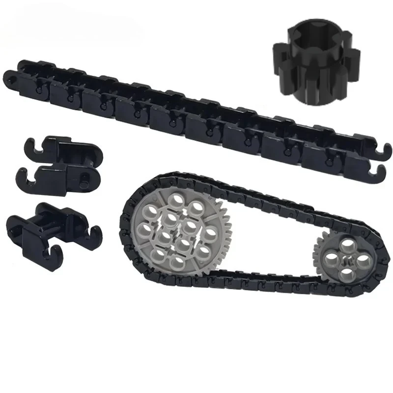 ชิ้นส่วนประกอบ MOC ขนาดเล็ก ชิ้นส่วนประกอบจำนวนมาก ยานพาหนะ รถถัง ชิ้นส่วนเครื่องกล เฟือง โซ่ และชุดประกอบ