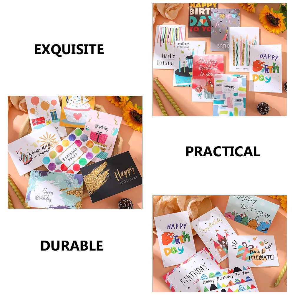 Cartes de décoration d'anniversaire avec enveloppes pour adultes et enfants, cadeaux de fête en vrac, ornement de vministériels x pour hommes, 36 pièces