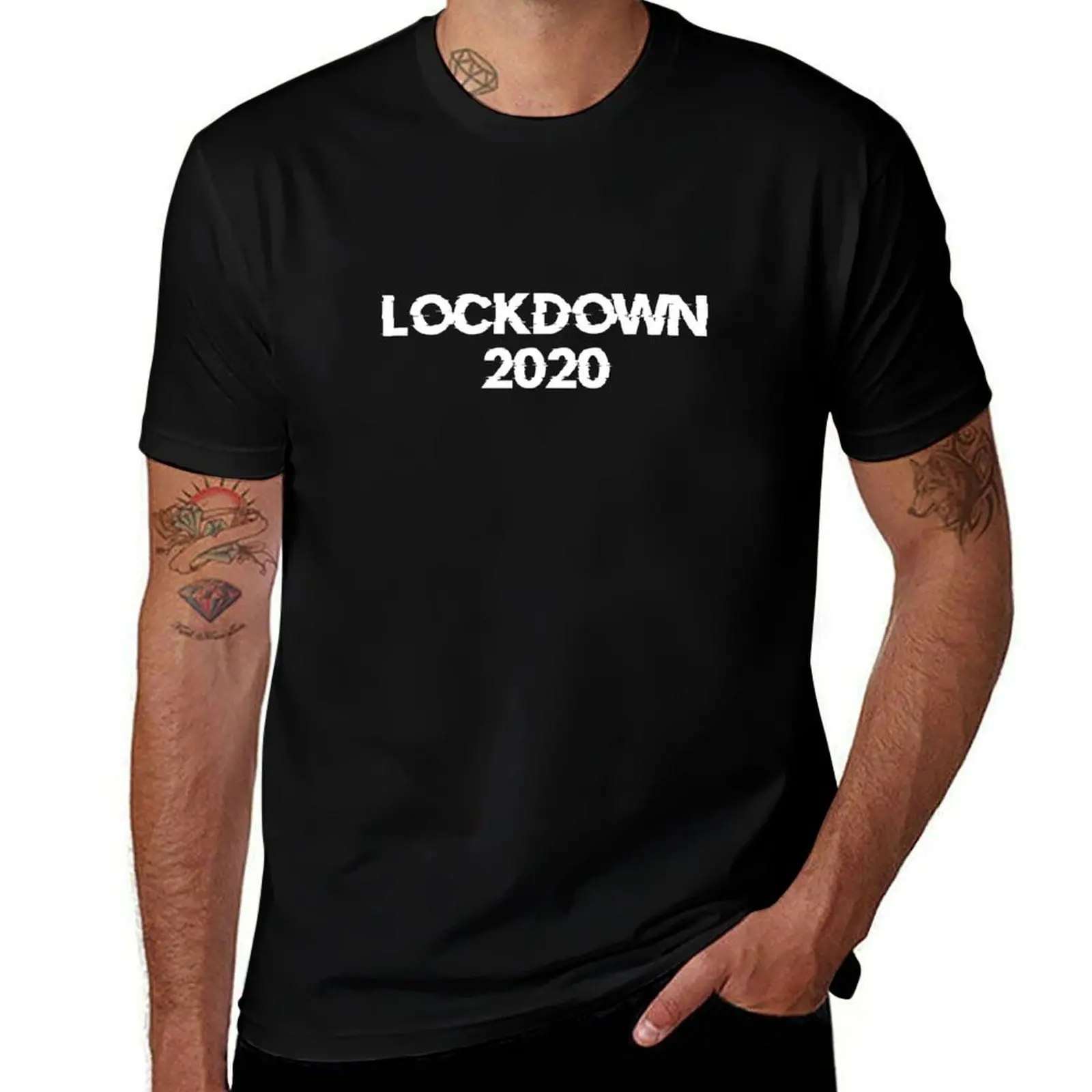 World Lockdown 2020 V2 T-Shirt Vintage Print Crew Neck Tee T-Shirt