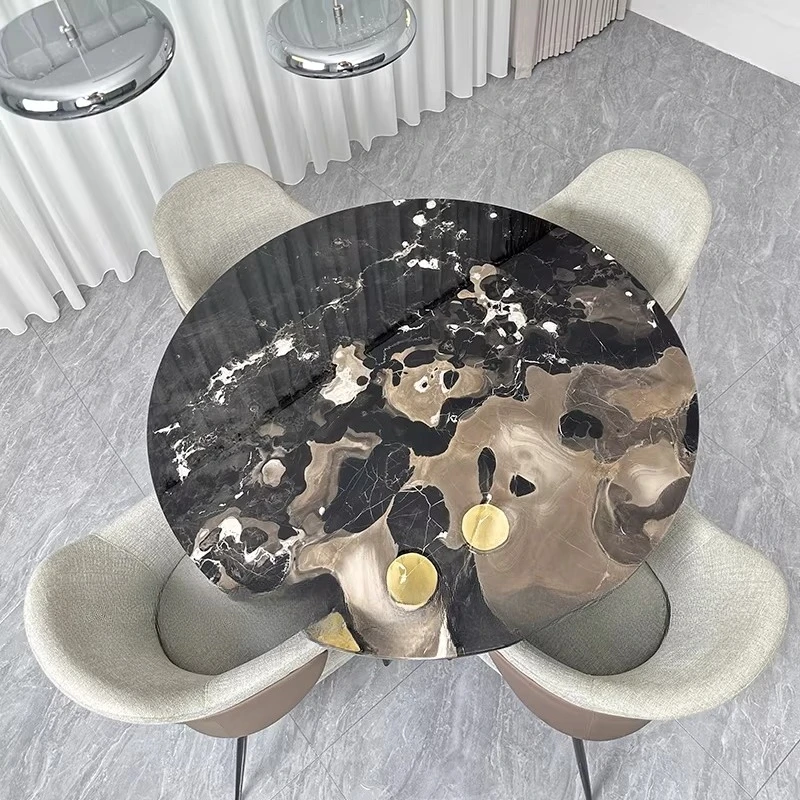 Kitchen Round Dining Table Modern Fashion Designer Service Dining Table Restaurant Space Saving Mesas De Jantar Home Furniture