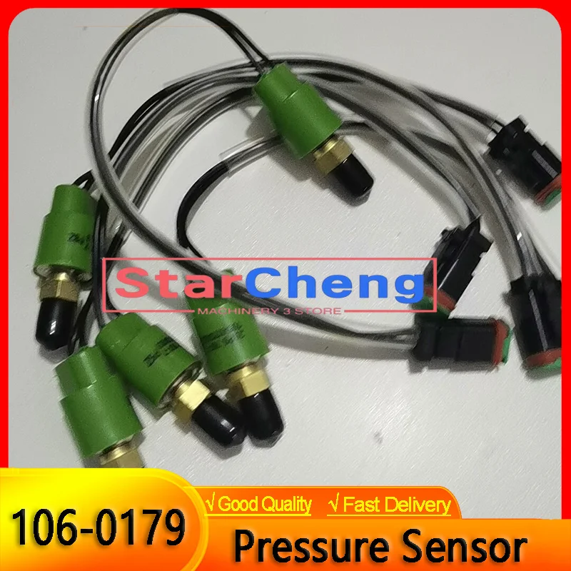 2 Pieces High Quality Aftermarket 106-0179 1060179 Pressure Switch Sensor For Excavator E312C/312D/320B/320C/320D/330 Digger