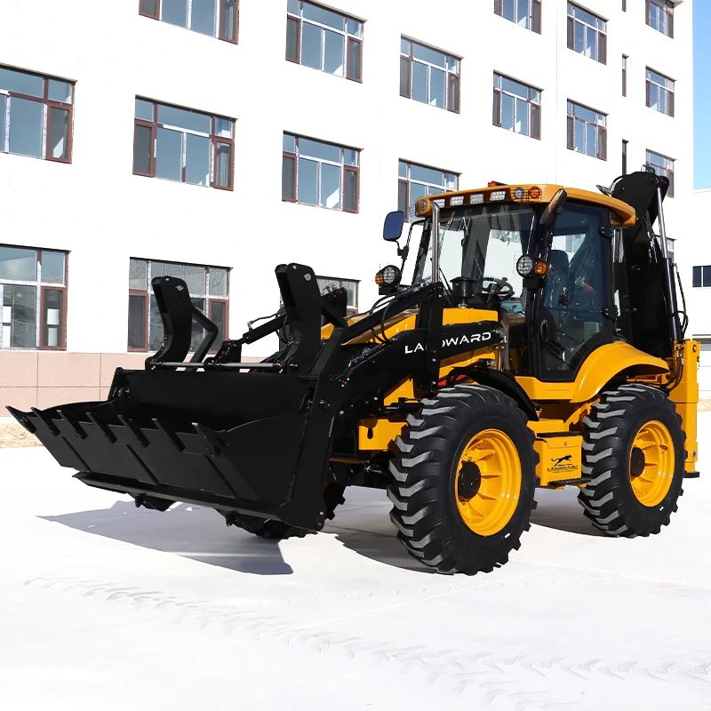 

China LANDWARD Factory Wholesale High Quality Mini Backhoe Digger 4 WD Agricultural Loader Small Backhoe Loader Customized Sale