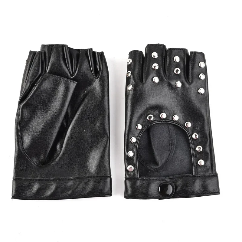 Перчатки Willow Nail Fashion Performance Pu Hollow Leather Half Finger Stage Steel Tube Dancer Bar Stage Street Dance Performance