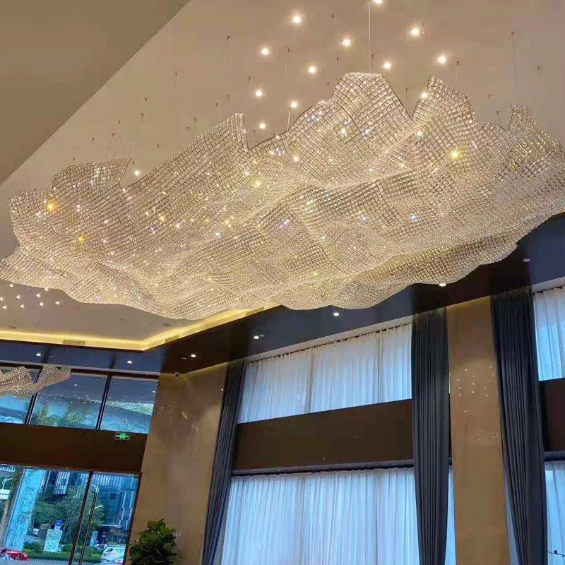 Customized Hotel Lobby Hall Sales Sand Tray Crystal Chandelier Non-Standard Engineering Large Decorative Lamps