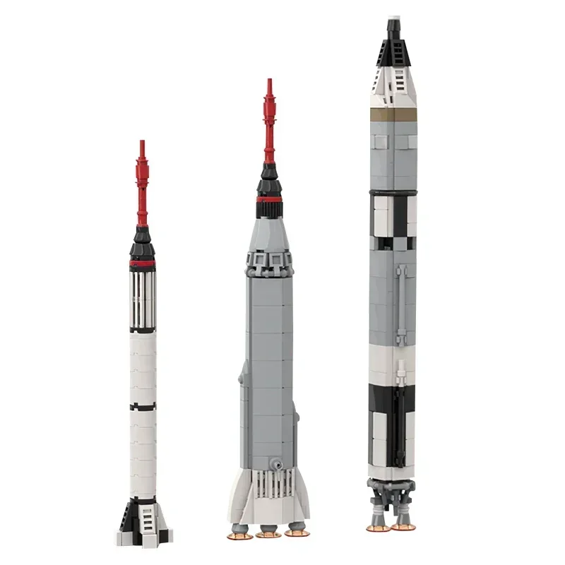 Gobricks MOC Gemini Rocket Saturn V Scale Model Building Block Kit Ultimate Soyuz Space Rocket Collection 1:110 Scale Toys Kid