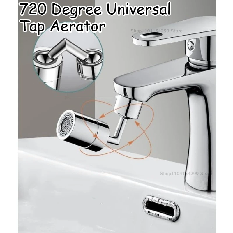 Plastic Faucet Extender 360 Degree Rotating Aerator Splashing Proof Soft Water Output Wide Application for Home Kitchen Bathroom