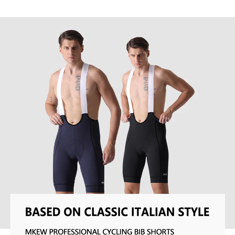 MKEW Herren-Radtrikot-Shorts mit hoher Taille, Sommer-Fahrradshorts mit stoßdämpfendem Polster, MTB-Fahrradbekleidung für bequemen Komfort – Detail 1