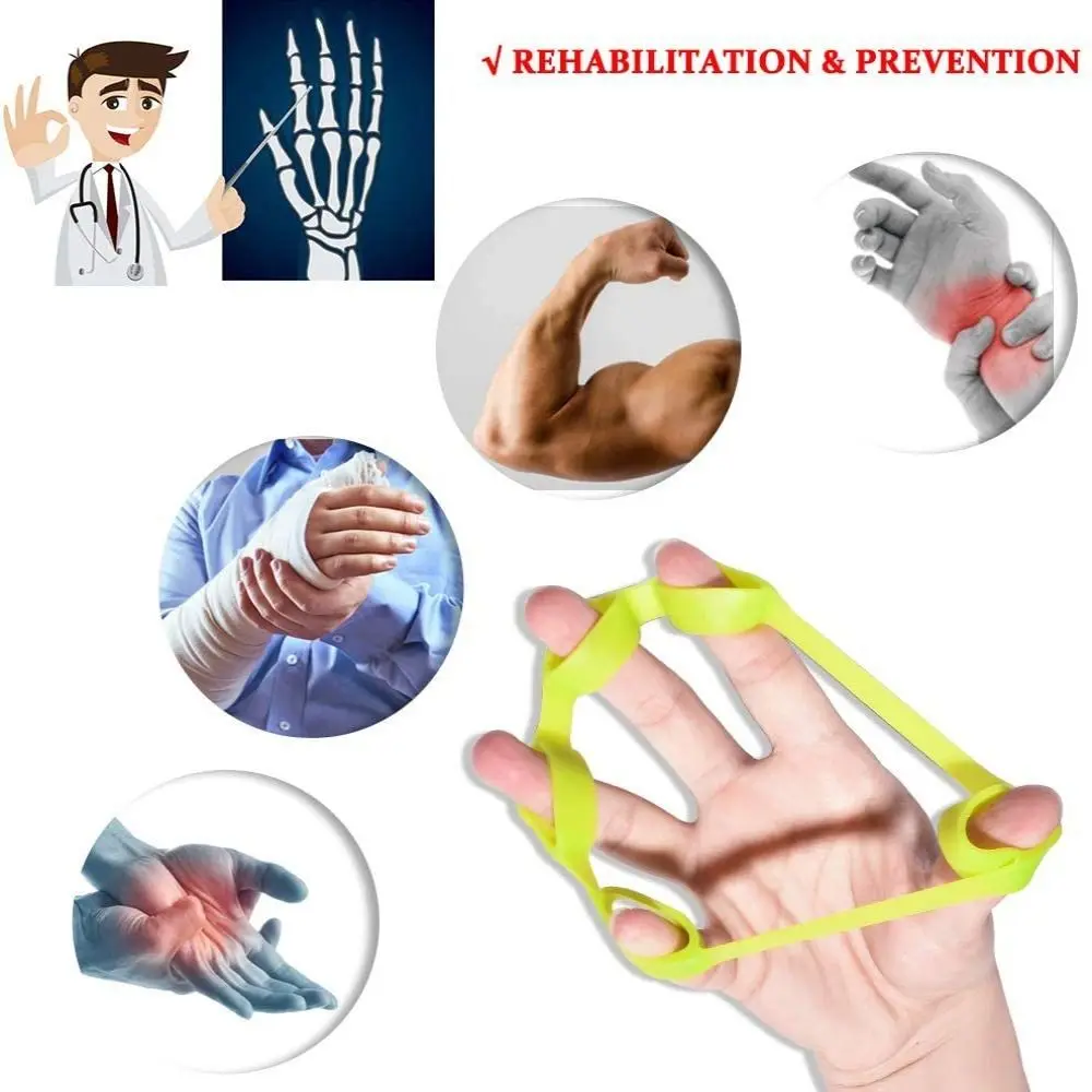 

3 PCS Gym Silicone Stretcher Finger Trainer Wrist Exerciser Hand Grip Resistance Band