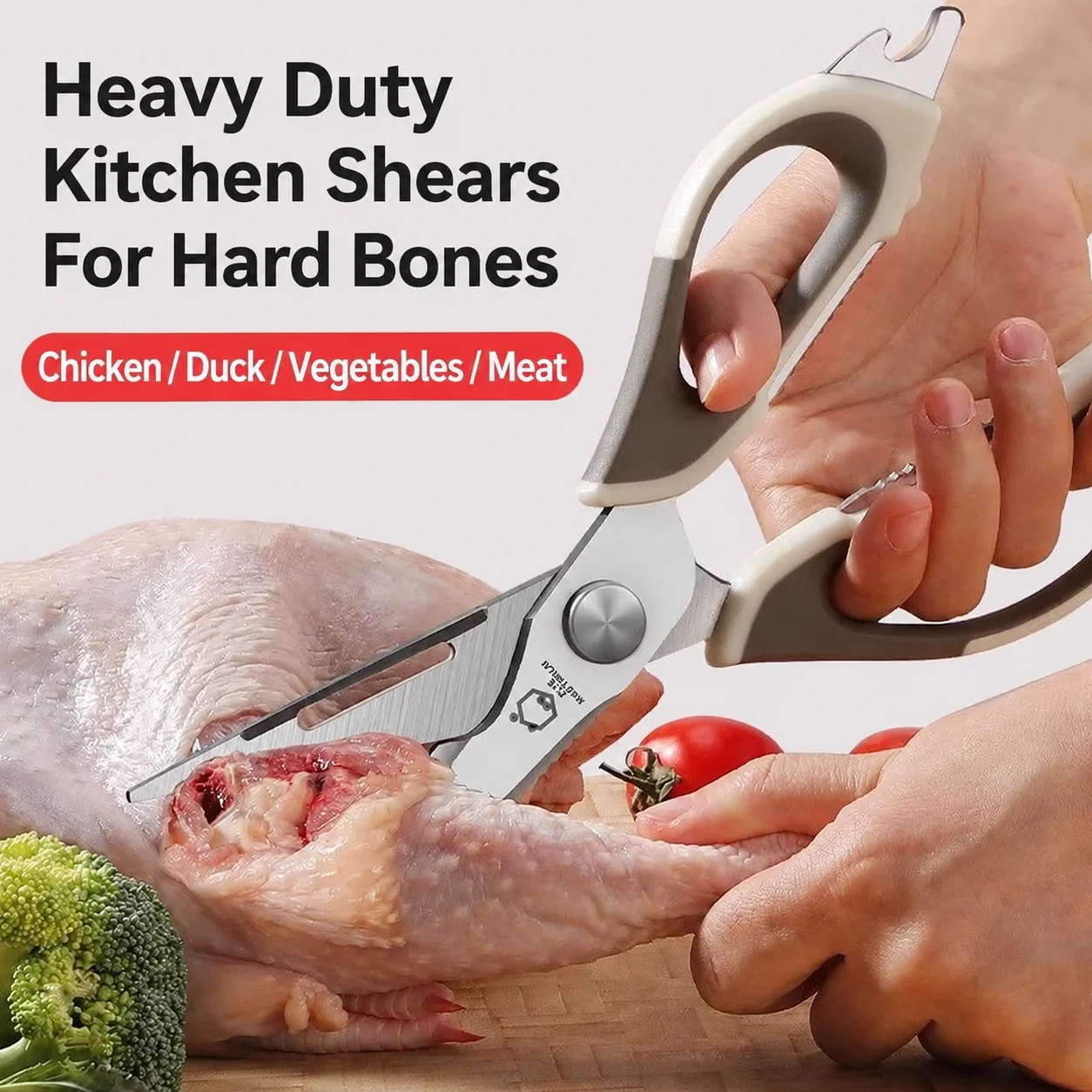 Kitchen Scissors Professional Bone Cutting Strong Food Pruning Stainless Steel Multi-Functional Effort-Saving Fish Killing Chick