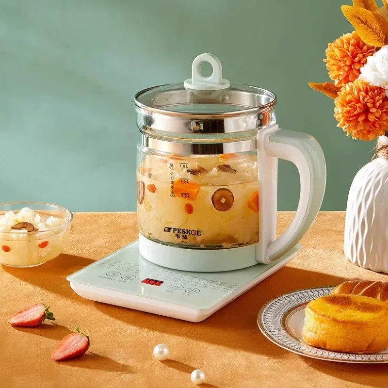 家庭用多機能健康ポット、小型オフィスティーメーカー、フラワーティーポット、オールガラスケトル、新品