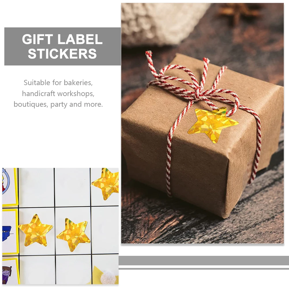 

2 Rolls Star Seal Stickers Decorative Labels for Baking Crafts Wedding Gifts Self Adhesive Star Sticker Roll Sealing Tags