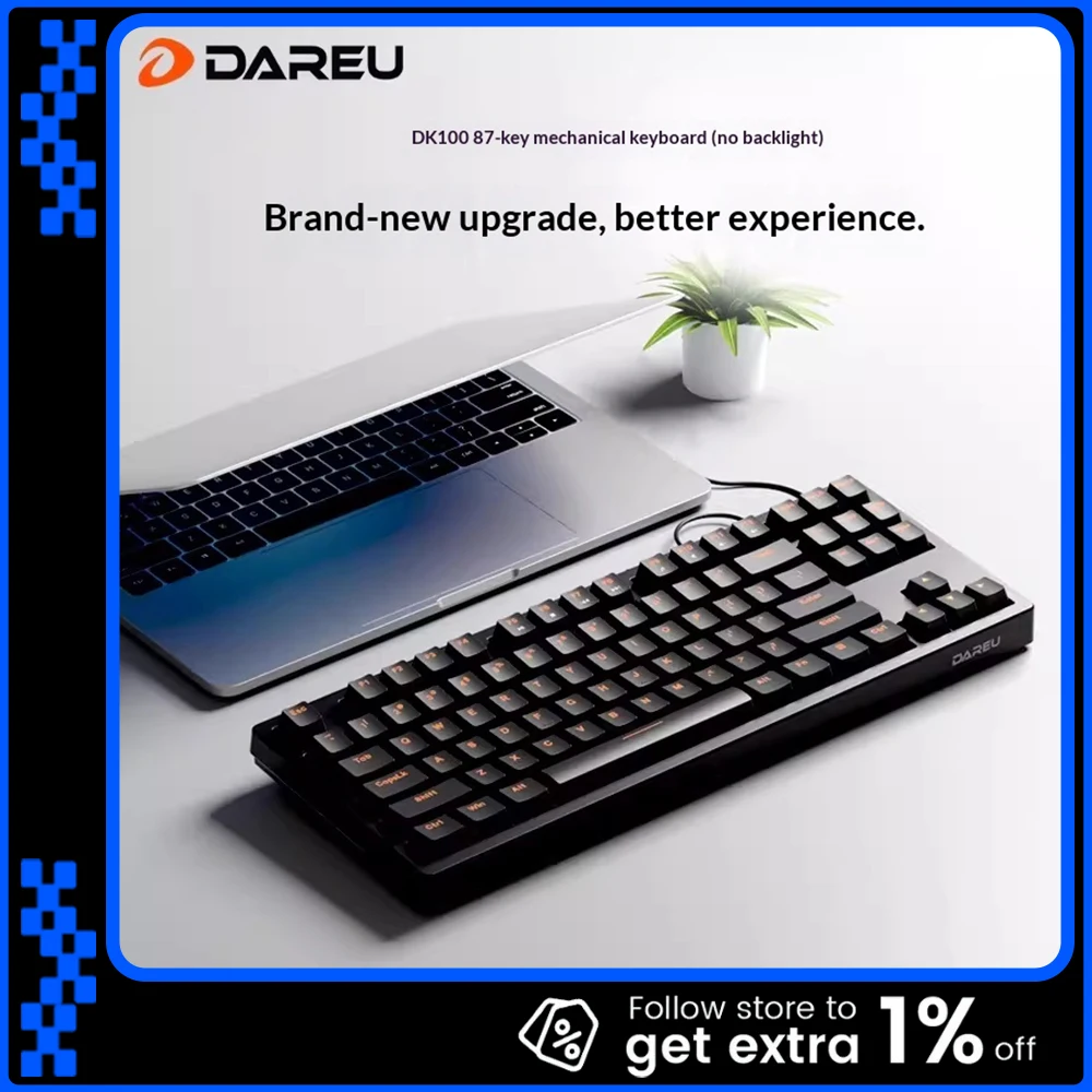 

Новая проводная клавиатура DAREU DK100 с противоскользящим ковриком, двухцветными литыми колпачками клавиш, игровая клавиатура с защитой от проливания для CSGO, аксессуары для ПК, подарки