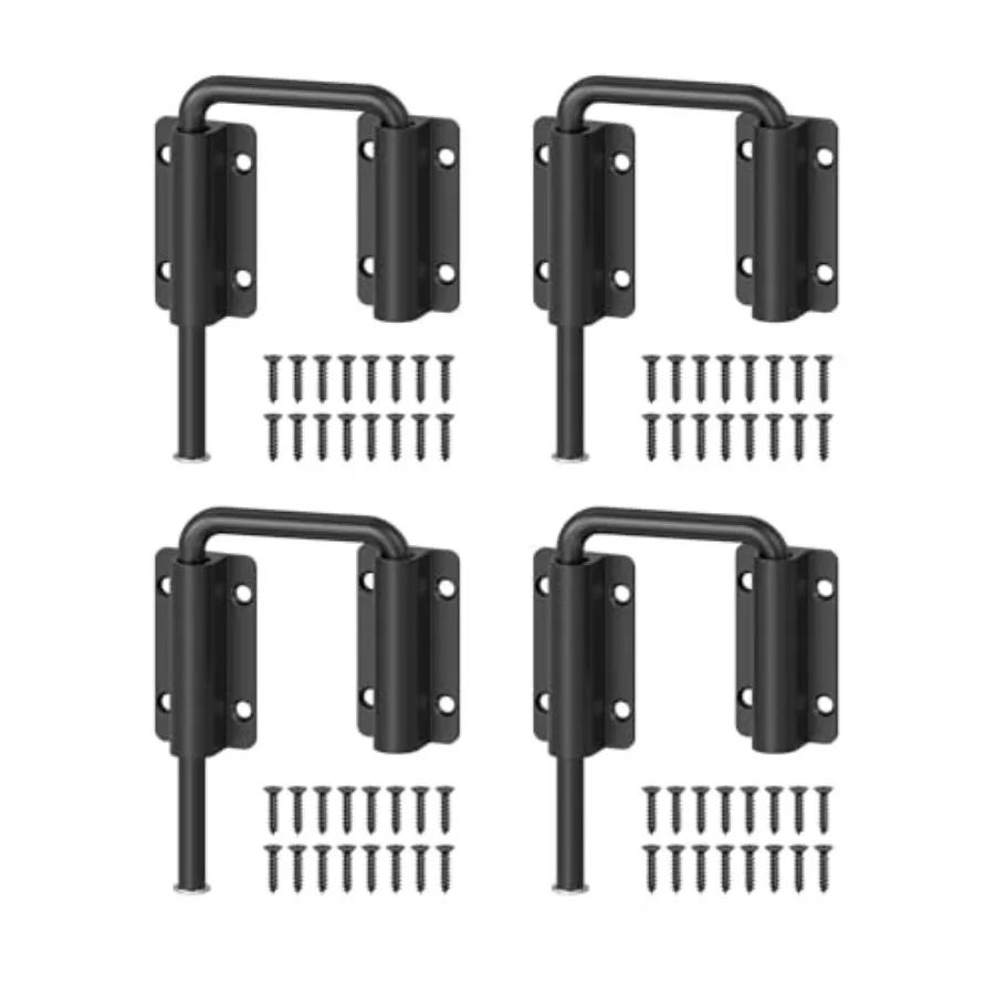 

Multi-Angle Sliding Door Loop Lock, 90/180 Degree Aluminum Alloy Gate Latch for Single/Double Barn Door, Window, Closet, Fence,